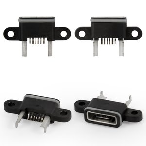 Конектор зарядки для Xiaomi Mi 4, 6 pin, чорний, micro USB тип B