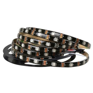 Світлодіодна стрічка RGB SMD5050, WS2812B чорна, з управлінням, IP65, 5 В, 30 діодів м, 5 м 