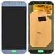 Дисплей для Samsung J730 Galaxy J7 (2017), серебристый, голубой, без рамки, Original, сервисная упаковка, #GH97-20801B/GH97-20736B