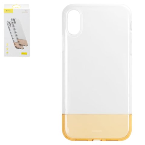 Чехол Baseus для iPhone XR, золотистый, прозрачный, силикон, пластик, #WIAPIPH61 RY0V