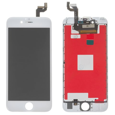 Дисплей для iPhone 6S, білий, з рамкою, Copy, Tianma+