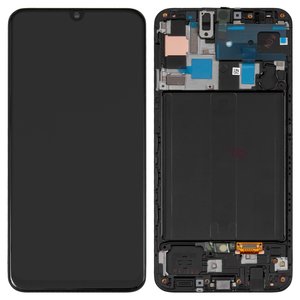 Дисплей для Samsung A505 Galaxy A50, чорний, з рамкою, Original PRC 
