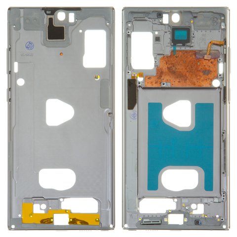 Средняя часть корпуса для Samsung N975F Galaxy Note 10 Plus, серебристая, рамка крепления дисплея