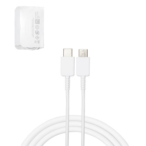 USB кабель для мобильных телефонов Samsung, 2xUSB тип C, 100 см, 3 A, белый, service pack