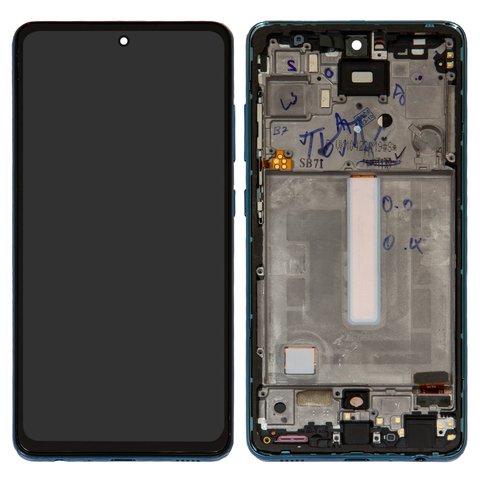 Дисплей для Samsung A525 Galaxy A52, A526 Galaxy A52 5G, синій, з рамкою, High Copy, OLED 6,42" 