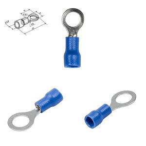 Наконечник RV 1.25 5, 5 мм, кольцевой, изолированный, синий, 10 шт., 0,5 1,5 мм²