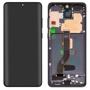 Дисплей для Samsung G985 Galaxy S20 Plus, G986 Galaxy S20 Plus 5G, черный, с рамкой, High Copy, OLED  cosmic black