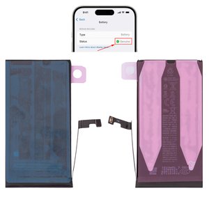 Акумулятор для iPhone 15, Li ion, 3,876 B, 3500 мАг, збільшена ємність, без помилки, A3018 , genuine IC
