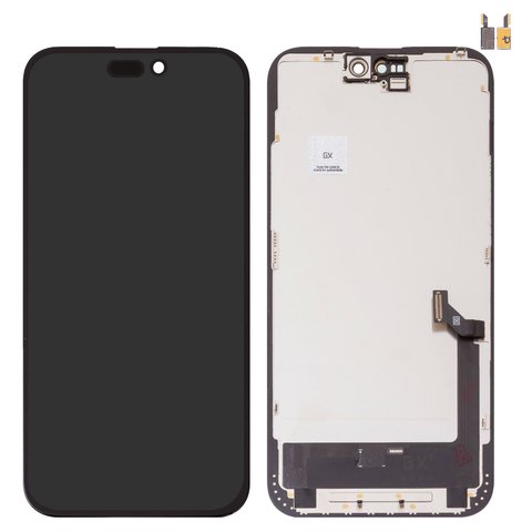 Дисплей для iPhone 15 Plus, черный, с рамкой, High Copy, без микросхемы, AMOLED , GX OEM soft