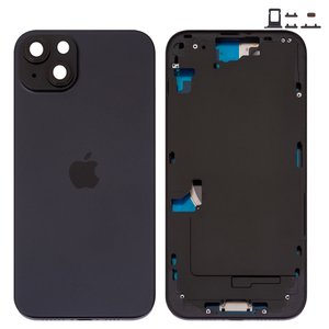 Корпус для iPhone 15 Plus, чорний, з тримачем SIM карти, з боковими кнопками, Original PRC , EU version