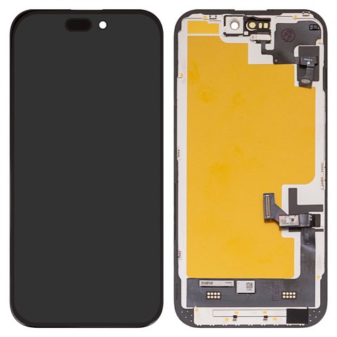 Дисплей для iPhone 15, чорний, з рамкою, High Copy, без помилки, OLED , DD OLED OEM soft, diagnosable
