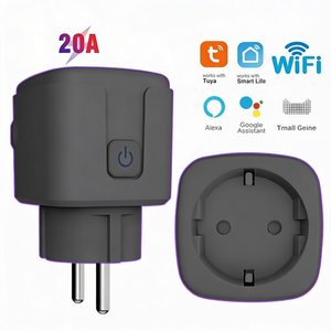Умная розетка Tuya Smart, 20A, с WiFi, черная