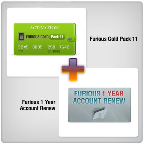Продление доступа в зону поддержки Furious на 1 год + Furious Gold Pack 11