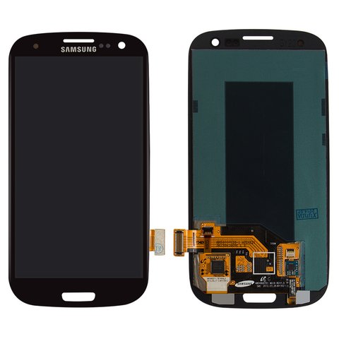 LCD compatible with Samsung I747 Galaxy S3, I9300 Galaxy S3, I9300i Galaxy S3 Duos, I9301 Galaxy S3 Neo, I9305 Galaxy S3, R530, black, without frame, original change glass 