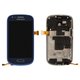 Дисплей для Samsung I8190 Galaxy S3 mini, синий, с рамкой, Оригинал (переклеено стекло)