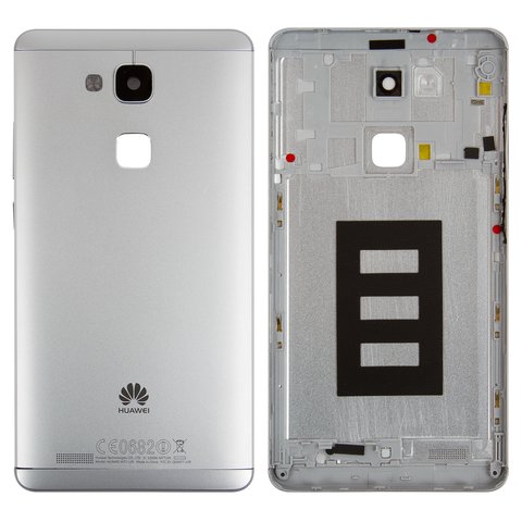 Housing Back Cover compatible with Huawei Ascend Mate 7, white, without SIM card tray, with side button 