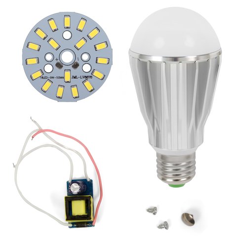 LED Light Bulb DIY Kit SQ Q17 9 W cold white, E27 