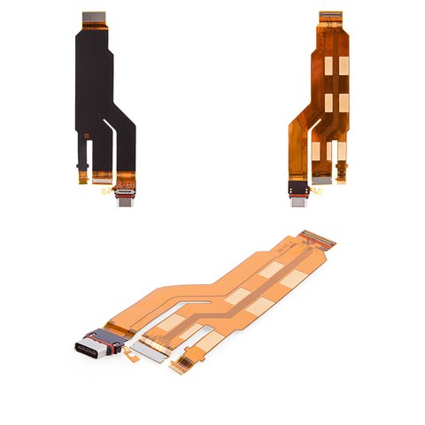 Flat Cable compatible with Sony F8332 Xperia XZ, G8231 Xperia XZs, G8232 Xperia XZs Dual, charge connector, with components 