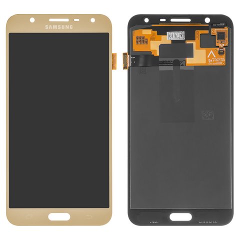 LCD compatible with Samsung J701 Galaxy J7 Neo, golden, without frame, original change glass 