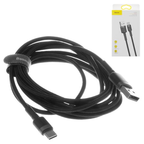 Cable USB Baseus Cafule, USB tipo A, USB tipo C, 200 cm, 2 A, negro, #CATKLF CG1