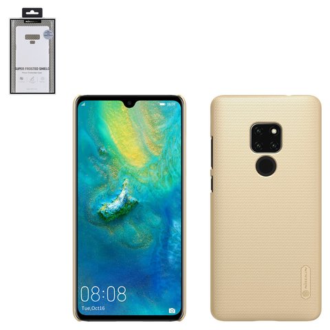 Case Nillkin Super Frosted Shield compatible with Huawei Mate 20, golden, with support, matt, plastic  #6902048167001