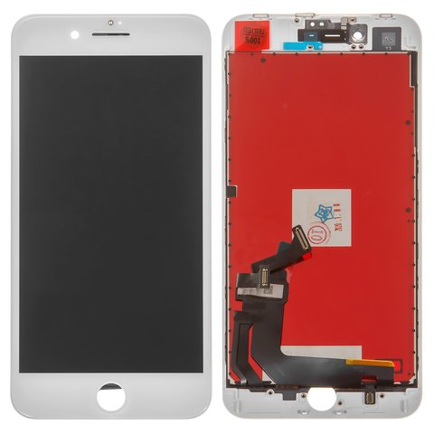 LCD compatible with iPhone 8 Plus, white, with frame, AAA, Tianma, with camera and proximity sensor plastics 