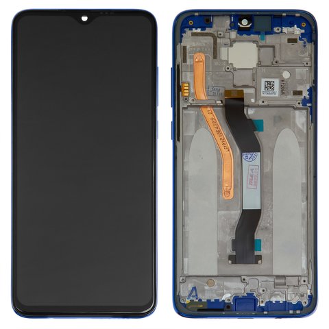 Pantalla LCD puede usarse con Xiaomi Redmi Note 8 Pro, azul, con marco, High Copy, dual SIM