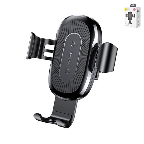 Car Holder Baseus, black, for deflector, with wireless charger, 10 W, 2 A  #WXYL 01