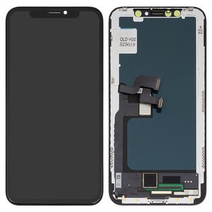 Дисплей для iPhone X, черный, с рамкой, AAA, TFT , ZY, LTPS FHD