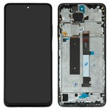 LCD compatible with Xiaomi Mi 10T Lite, (black, with frame, Original (PRC), M2007J17G)