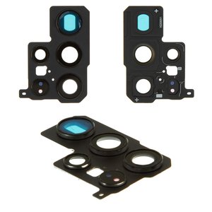Camera Lens compatible with Samsung S908B Galaxy S22 Ultra 5G, black, with frames 