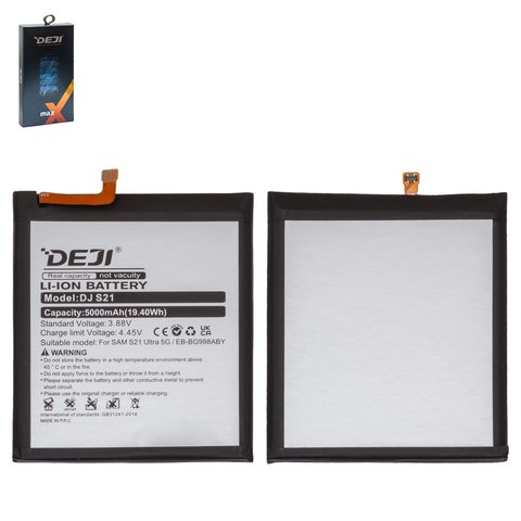 Batería Deji EB BG998ABY puede usarse con Samsung G998 Galaxy S21 Ultra 5G, Li ion, 3.88 V, 5000 mAh