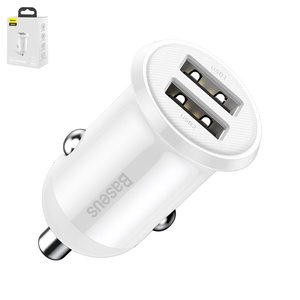 Car Charger Baseus Grain Pro, white, 4.8 A, 2 outputs, 12 24 V  #CCALLP 02