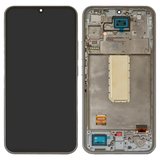 Pantalla LCD puede usarse con Samsung A346 Galaxy A34 5G, plateado, con marco, Original (PRC)