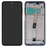 Pantalla LCD puede usarse con Xiaomi Redmi Note 9 Pro, Redmi Note 9S, azul, con borde ancho, con marco, Copy, In-Cell