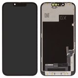Дисплей для iPhone 13, черный, с рамкой, HC, без микросхемы, (OLED), GX OEM hard