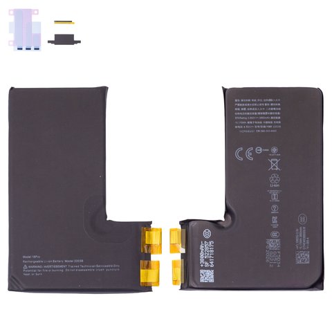 Batería puede usarse con iPhone 16 Pro, Li ion, 3.892 V, 3860 mAh, sin controlador, mayor capacidad, 2203B 