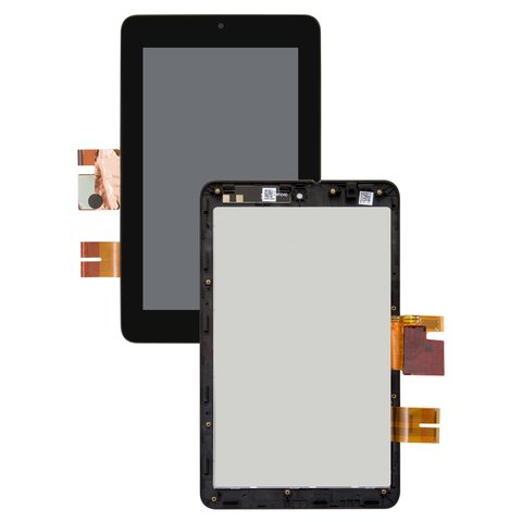 LCD compatible with Asus MeMO Pad ME172V, black, with frame 
