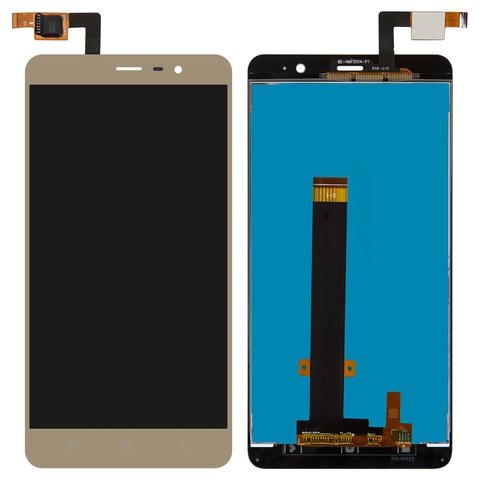 LCD compatible with Xiaomi Redmi Note 3, Redmi Note 3 Pro, golden, without frame, High Copy, 147*73 mm 