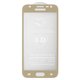 Tempered Glass Screen Protector All Spares compatible with Samsung J330 Galaxy J3 (2017), (5D Full Glue, golden, the layer of glue is applied to the entire surface of the glass)