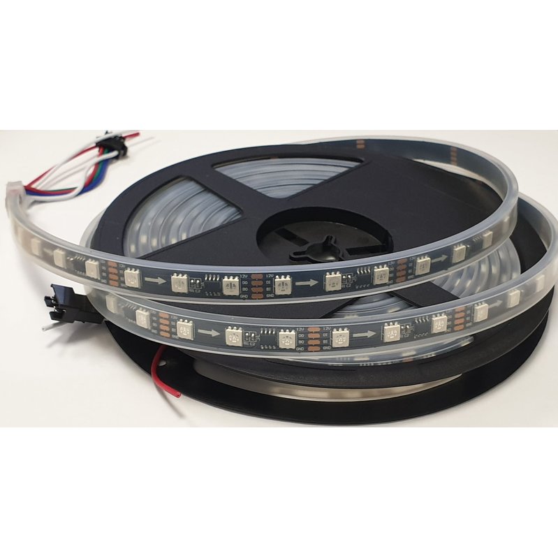 RGB Strip SMD5050, (black, with controls, IP67, 12 V, LEDs/m, 5 m) - GsmServer