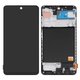 LCD compatible with Samsung A515 Galaxy A51, (black, with frame, Copy, (TFT))