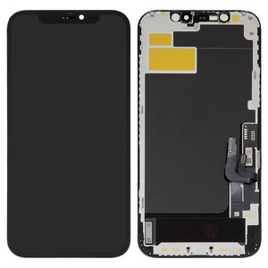 Дисплей для iPhone 12, iPhone 12 Pro, черный, с рамкой, HC, OLED , XY OEM soft