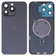 Housing Back Cover compatible with iPhone 15 Pro Max, (black, with camera lens, PRC)