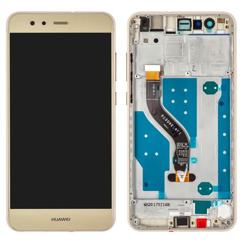 Pantalla LCD puede usarse con Huawei P10 Lite, dorado, con marco, Original PRC , WAS L21 WAS LX1 WAS LX1A