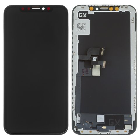 Pantalla LCD puede usarse con Apple iPhone X, negro, con marco, HC, OLED , GX OEM hard
