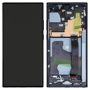 Pantalla LCD puede usarse con Samsung N985F Galaxy Note 20 Ultra, N986B Galaxy Note 20 Ultra 5G, negro, con marco, Original PRC 