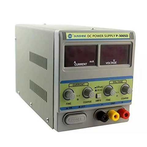 Fuente de alimentación potencia  Sunshine P 3005D, un canal, transformador, hasta 30 V, hasta 5 A, indicadores de diodos de luz