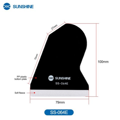 Espátula Sunshine SS 064E, para pegar películas, 79 mm, plástico, negro