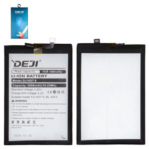 Batería Deji BL 49FX puede usarse con Infinix Hot 8, Hot 9 Pro X655F , Smart 6 X6511 , Li ion, 3.85 V, 5000 mAh